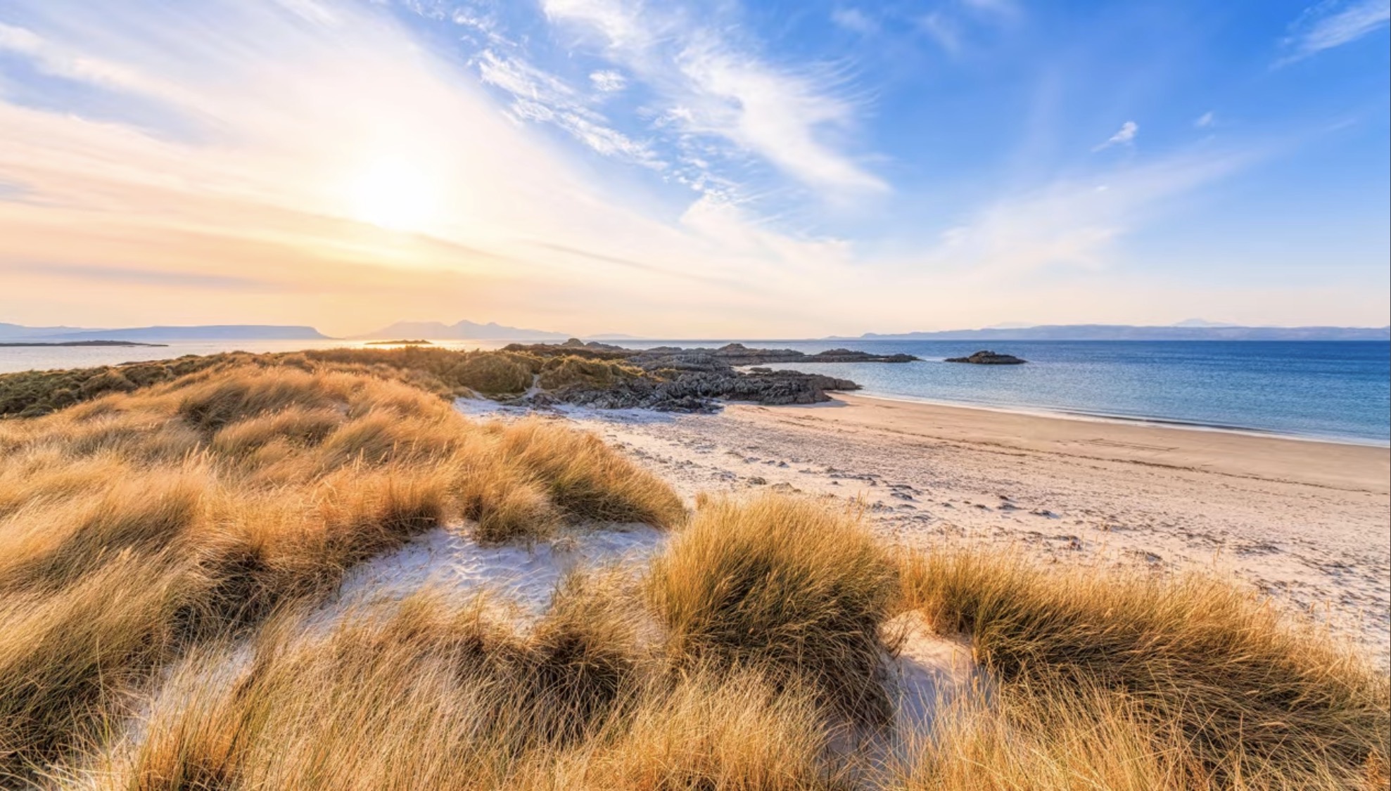 Quiet beach at the water's edge